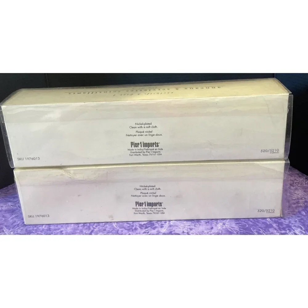 Pier 1 Glitter Jeweled Napkin Rings Boxed Blue Purple Red Green Set‎ of 8